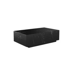 Maison Pavane Table basse rectangulaire en marbre noir