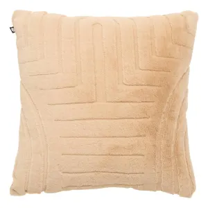 Coussin Imitation Fourrure Arka 45x45cm Beige Lin