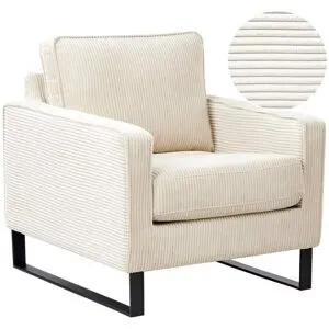 Fauteuil Vind Velours Côtelé Beige Clair