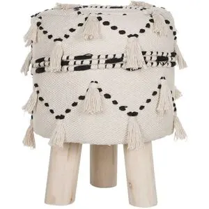 Repose-pied Thondi Coton Beige