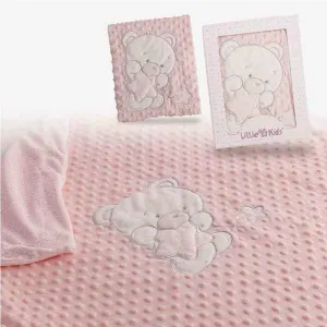 Couverture De Bébé Ours Rose Broderie Double