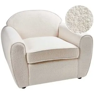 Fauteuil Ellede Bouclé Beige Clair