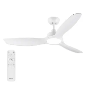 Ventilateur De Plafond Philips Olas Blanc Avec Led Et Télécommande