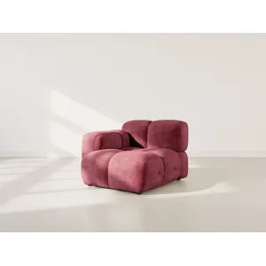 Grace - Module D'assise Gauche En Velours Texturé - Prune