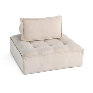 Marisol - module d'assise - velours texturé - beige
