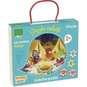4 puzzles evolutifs les vacances