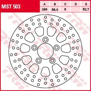 Disque de frein TRW MST503, 1 pièce