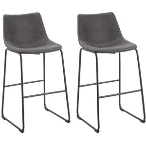 Lot De 2 Chaises De Bar Franks Gris