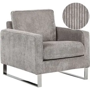 Fauteuil Vind Velours Côtelé Gris Clair