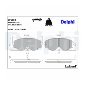 DELPHI LP1058 Plaquettes de frein