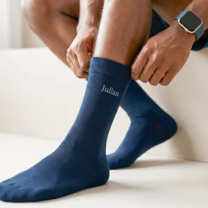 Chaussettes brodées - Bleu - 35/38
