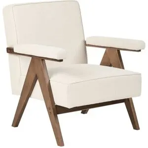 Fauteuil Evje Tissu Beige Clair