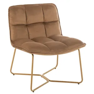 Fauteuil Métal Textile Marron Clair Dodi