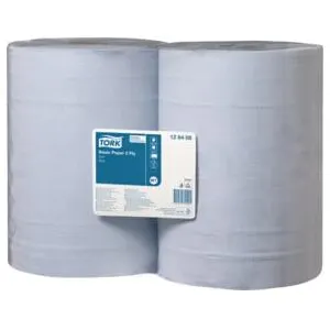 2 bobines d'essuyage bleues Tork Basic, 1000 formats