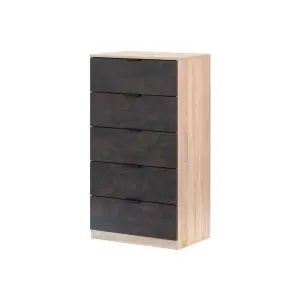 Dmora Commode effet bois beige, anthracite 60x40 cm