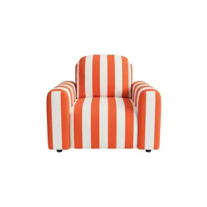 Elvis - Fauteuil Tissu Rayé Orange