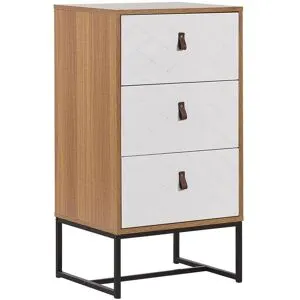 Commode À 3 Tiroirs Nueva Marron Clair/blanc