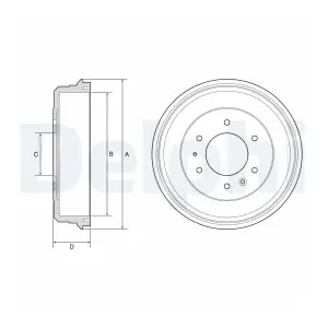 DELPHI Tambour de frein pour FORD: Ranger & MAZDA: B (Ref: BF581)