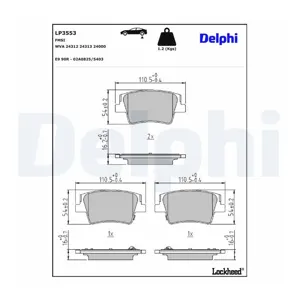 DELPHI LP3553 Plaquettes de frein