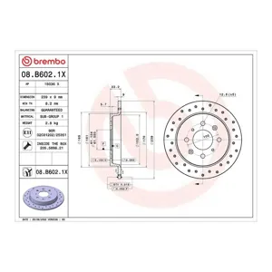 Disque De Frein Brembo 08b6021x Honda