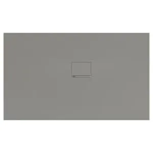 V&B; Bac à douche Squaro Infinity 150x90x4cm, gris, installation d'angle contre mur droite ; Viller…