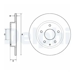 DELPHI BG4707C Disque de frein