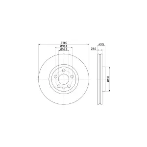 HELLA 8DD 355 108-761 Disque de frein