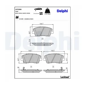 DELPHI LP3390 Plaquettes de frein