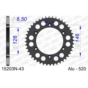 AFAM 15203N-50 Pignon couleur argent