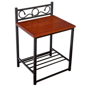 Table de chevet en metal noir laqué ref. 1069