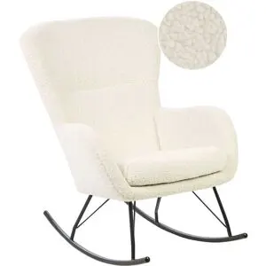 Fauteuil À Bascule Anaset Bouclé Beige Clair