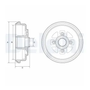 DELPHI Tambour de frein pour SUZUKI: Swift (Ref: BF607)