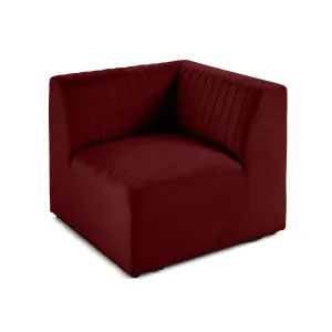 Nova - module d'assise d'angle réversible - en velours - rouge