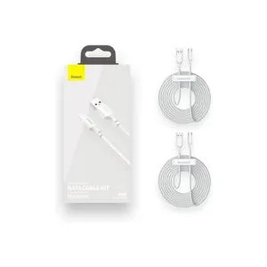 Baseus Simple Wisdom Câble USB-A / USB-C - 1.5m, 2 Pièces - Blanc