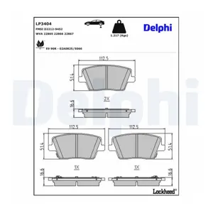 DELPHI LP3404 Plaquettes de frein