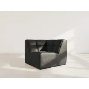 Alya - module d'angle en simili - noir
