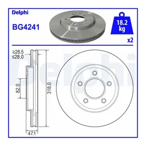DELPHI Disques de frein (Ref: BG4241)