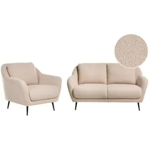 Ensemble De Salon 3 Places Eiby Bouclé Beige