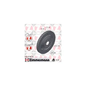 Disque De Frein Zimmermann 610.3738. Volvo
