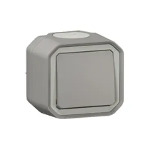 Poussoir simple Legrand Plexo™ gris complète