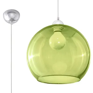 Suspension Acier Vert E27 1 Ball