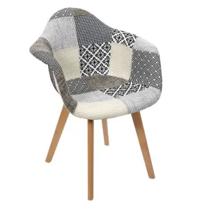 Lot de 2 Fauteuils Design Patchwork 85cm Gris