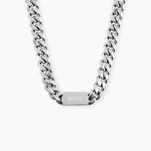 Collier Boss Chain Link Acier Blanc