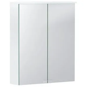 Geberit Armoire miroir Option Basic 55x67,5x14cm, avec éclairage, 2 portes, blanc (500258001)