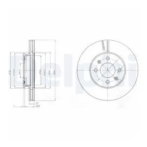 DELPHI Disques de frein pour HYUNDAI: i20, Accent & KIA: Rio (Ref: BG4096)