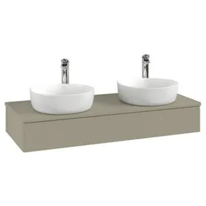 V&B; Meuble sous lavabo sans structure de façade, éclairage Antao 120x19x50cm, H I P, WBP Lac, gris…