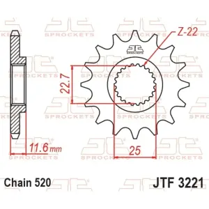 JTSPROCKETS JTF3221.12 Pignons à chaîne