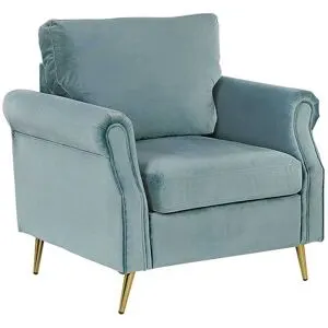 Fauteuil Vietas Velours Vert Menthe