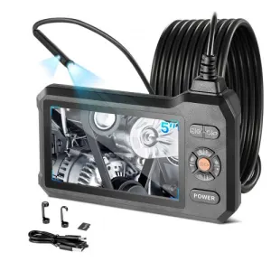 VEVOR Caméra Endoscopique Double Objectif Endoscope Écran IPS HD 5 pouces Caméra Inspection pour Ca…