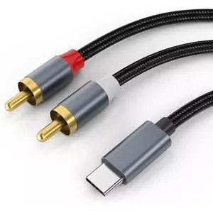Câble Audio Stéréo Usb-c Vers 2x Rca Grey